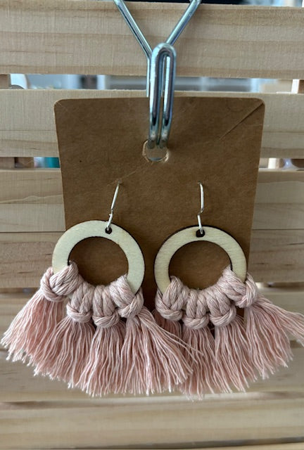 Circular Tassel Earrings - Vibrant Cotton Macrame Fashion